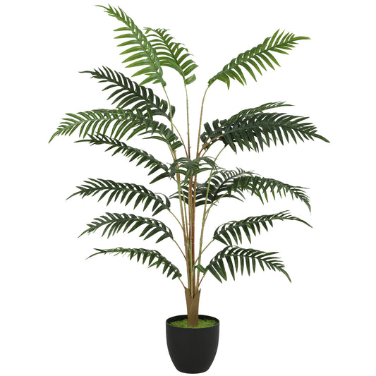 Photo of HOMCOM Artificial Fern Topiary Tree, Realistic Artificial Plant in Cement Pot, Fake Plant, 120cm in 120cm colour on a white background
