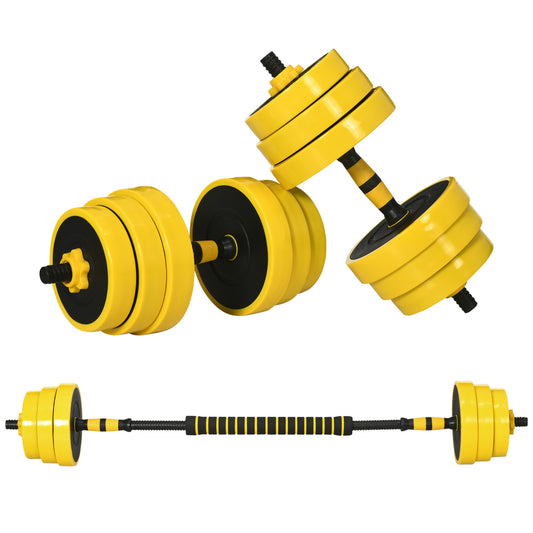 Photo of HOMCOM 30KG Dumbbell & Barbell  Adjustable Set Plate Bar Clamp Rod Home Gym Sports Area Exercise Ergonomic in Ergonomic colour on a white background