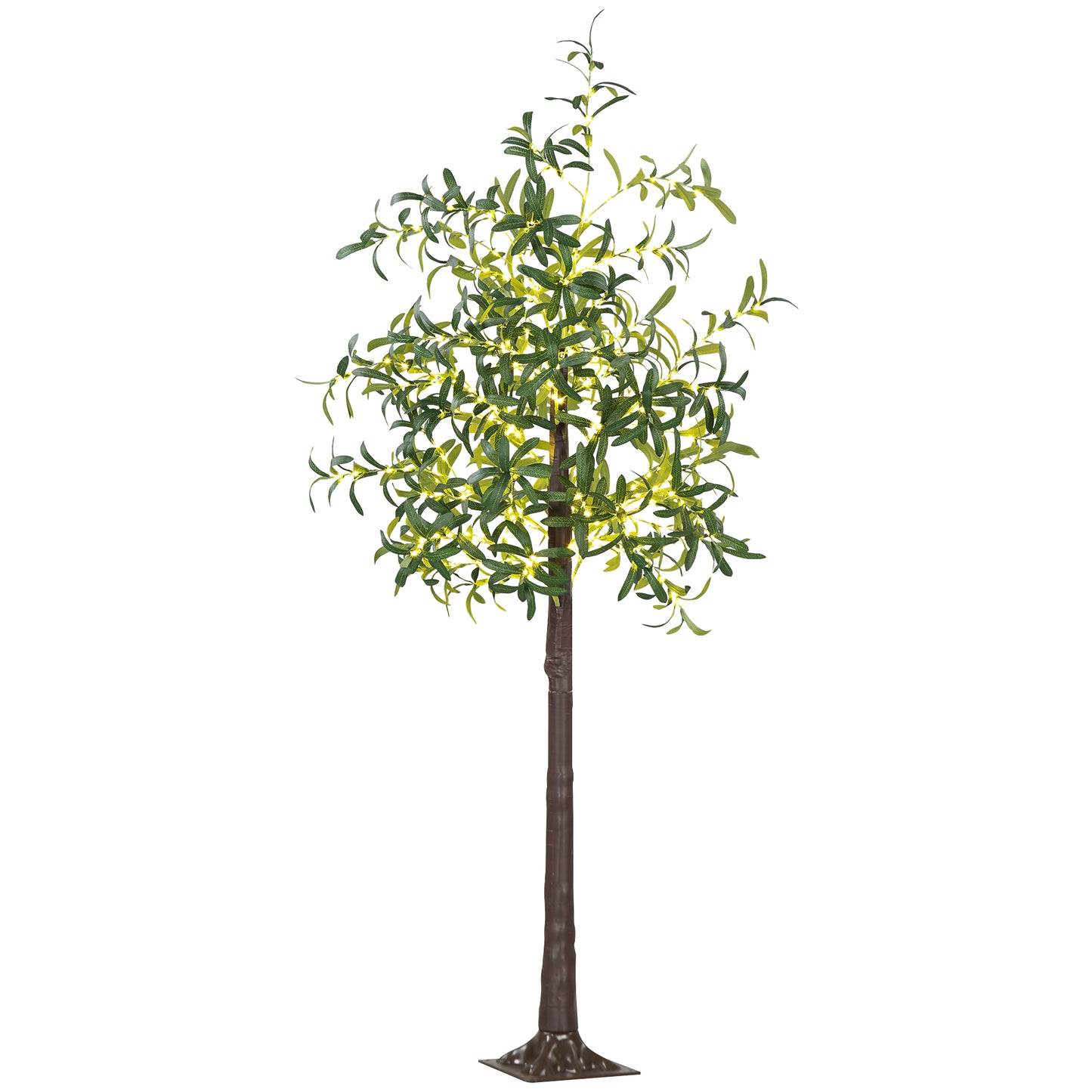 Photo of HOMCOM 300 LED Light Decorative Artificial Olive Tree - Green in Green colour on a white background
