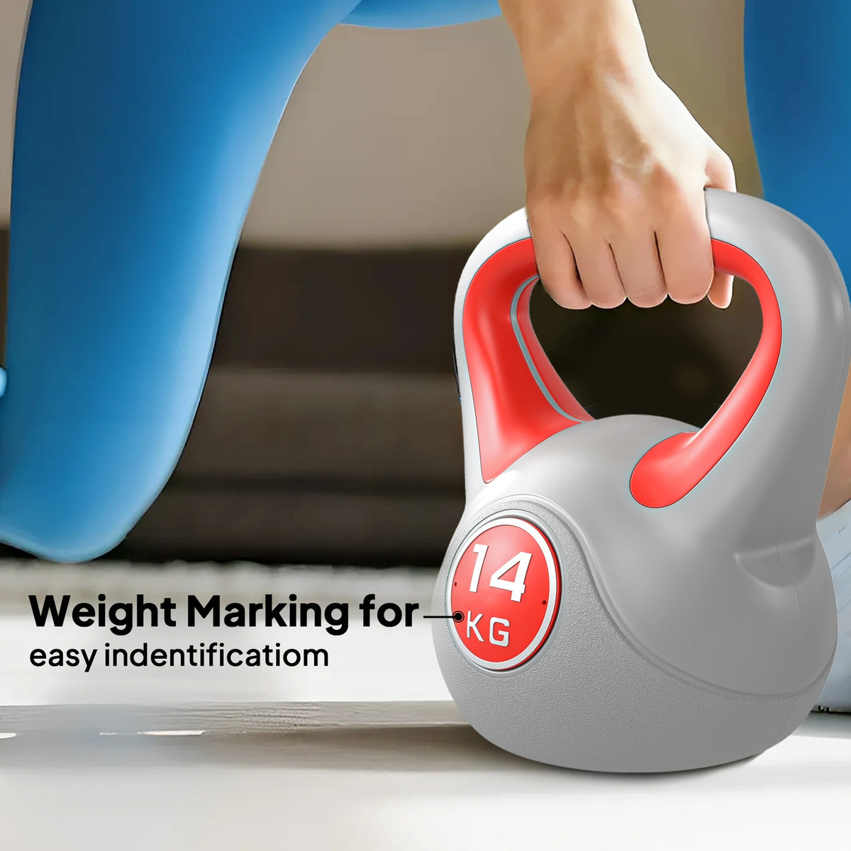 SPORTNOW 14 kg kettlebell with red weight marking on its gray body
