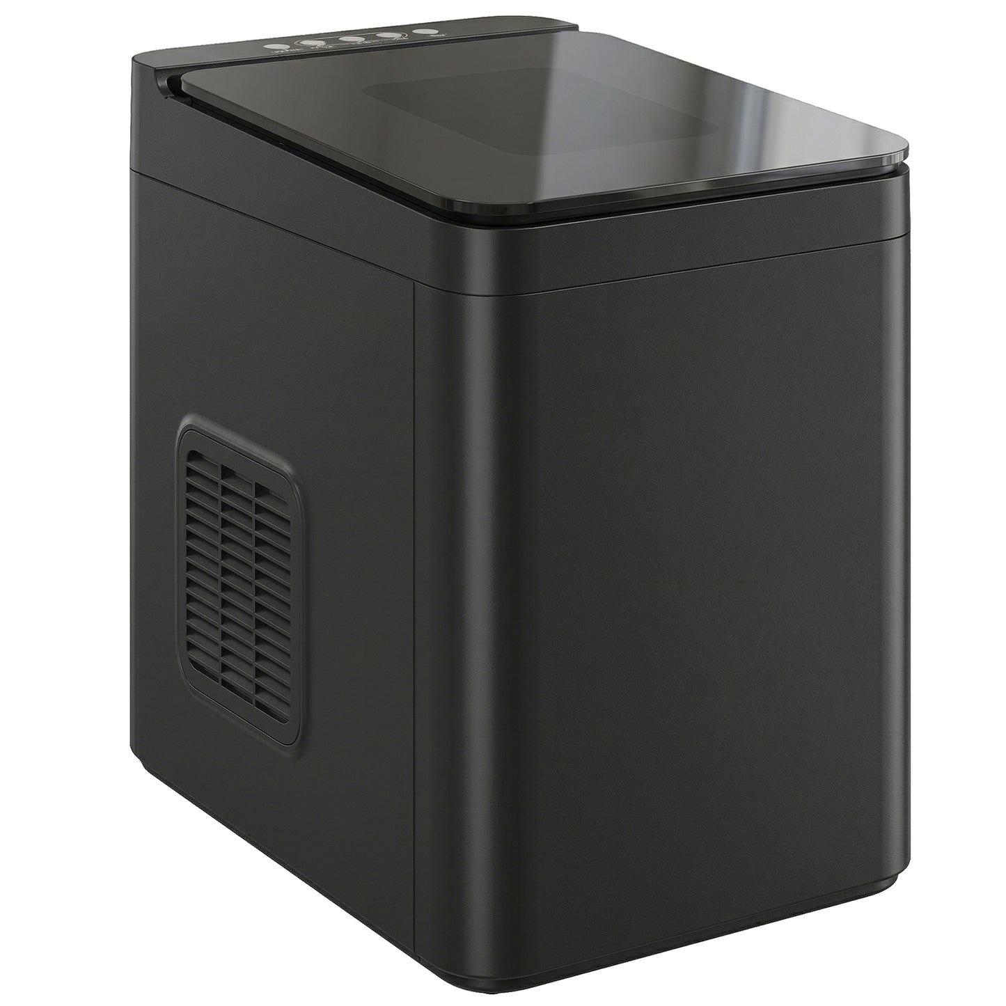 Photo of HOMCOM Countertop Ice Maker Machine Self-Cleaning Compact Ice Machine with Ice Scoop and Basket Black in Black colour on a white background