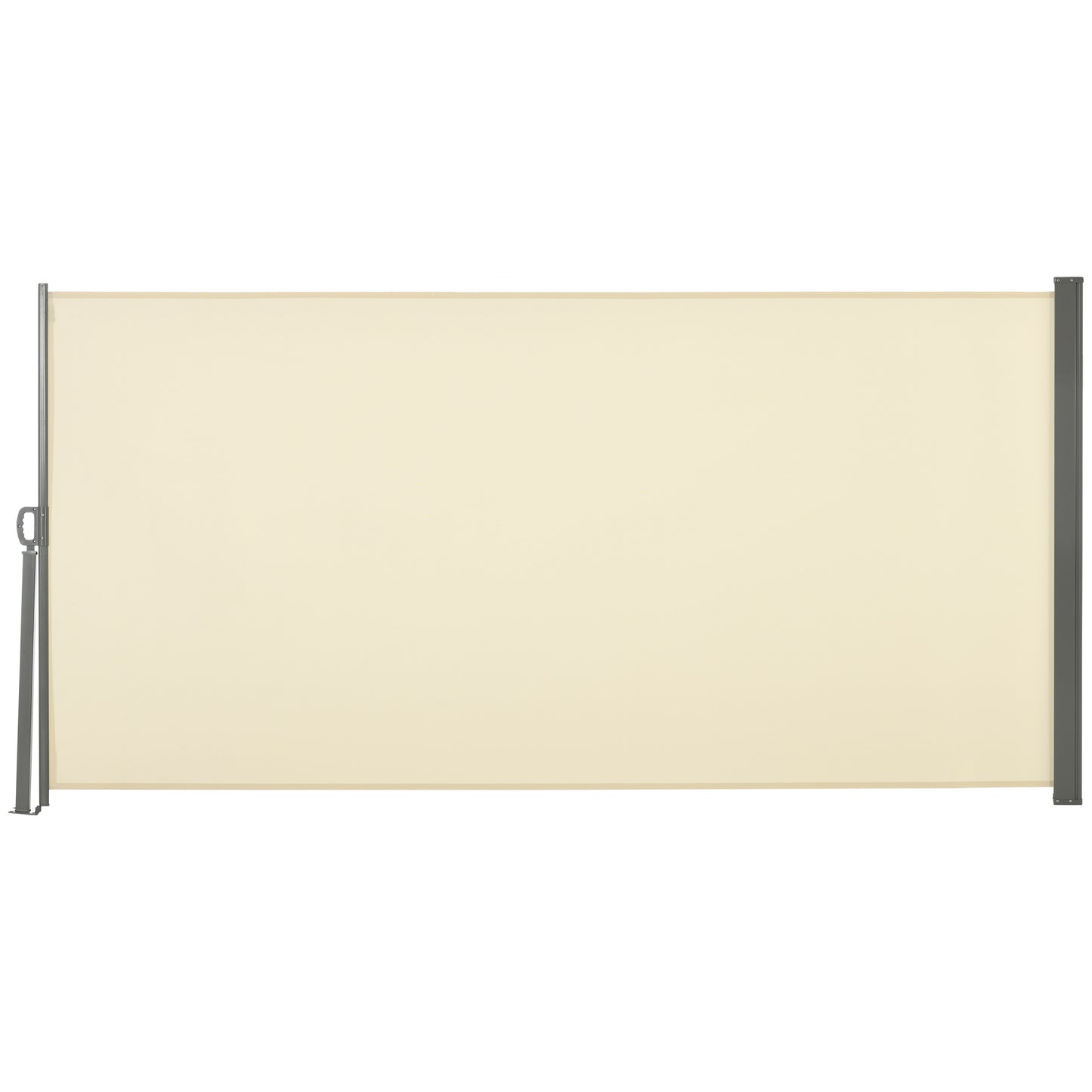 Photo of Outsunny Retractable Sun Side Awning Screen Fence Patio Garden Wall Balcony Screening Panel Outdoor Blind Privacy Divider (3x1.6M, Cream White) in White) colour on a white background