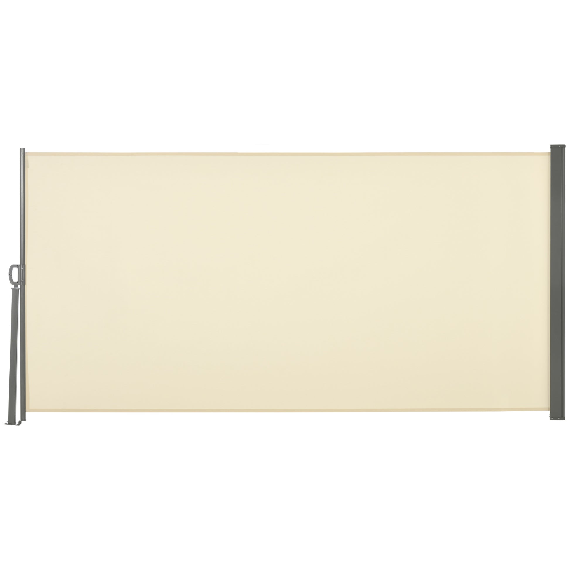 Photo of Outsunny Retractable Sun Side Awning Screen Fence Patio Garden Wall Balcony Screening Panel Outdoor Blind Privacy Divider (3x1.6M, Cream White) in White) colour on a white background
