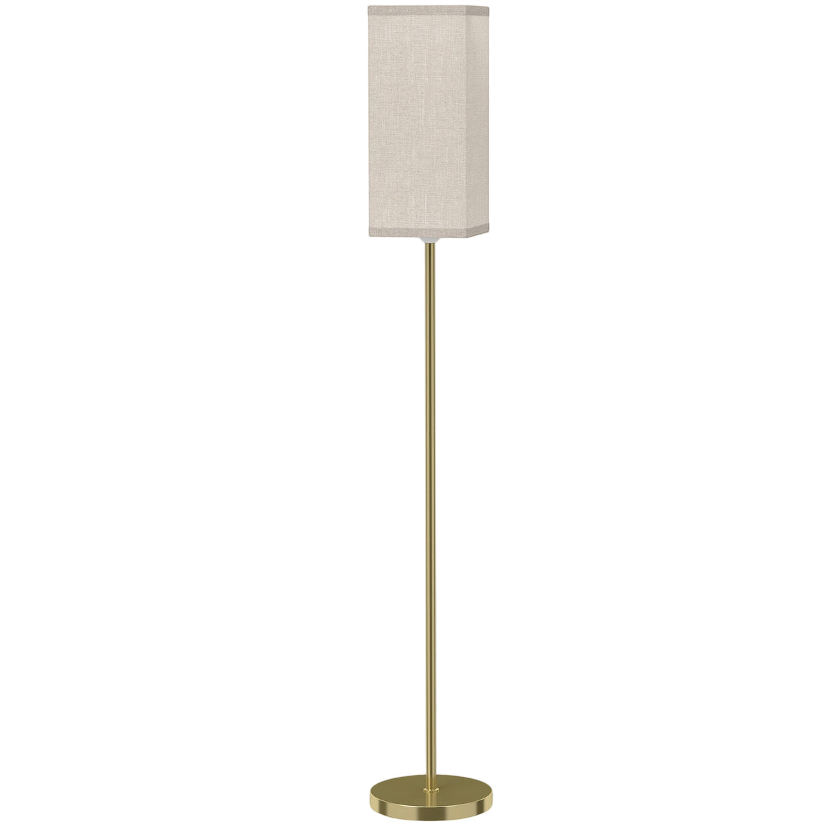 Photo of HOMCOM Floor Lamp, Modern Standing Lamp with Linen Shade and Foot Switch, Tall Lamps for Bedroom, Bulb not Included, Gold Tone in Tone colour on a white background