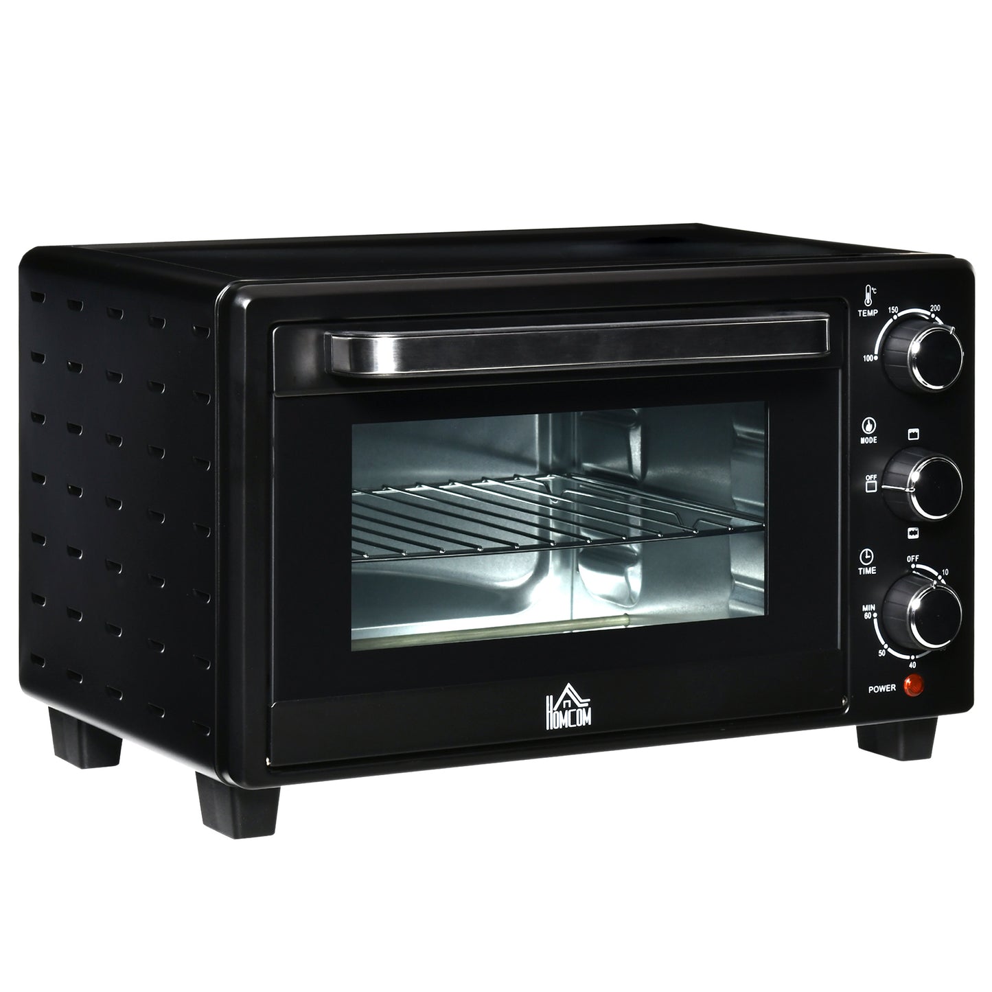 Photo of HOMCOM 21L Mini Countertop Oven, 100°C-230°C Adjustable Temp - Black in Black colour on a white background