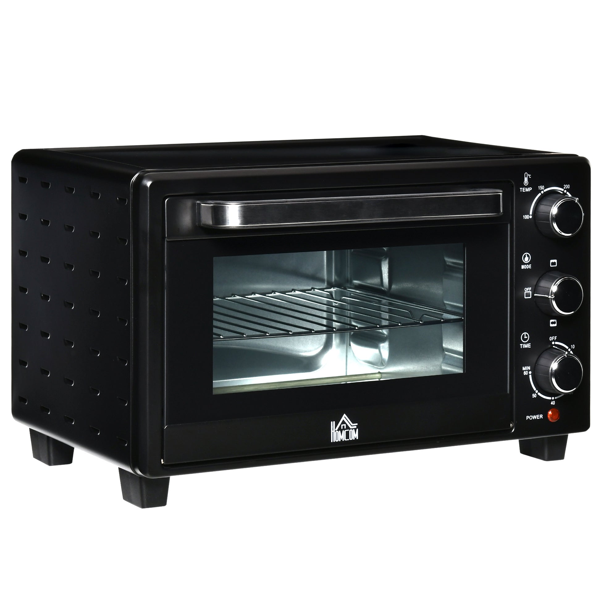 Photo of HOMCOM 21L Mini Countertop Oven, 100°C-230°C Adjustable Temp - Black in Black colour on a white background