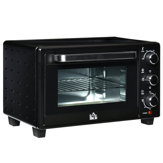 Photo of HOMCOM 21L Mini Countertop Oven, 100°C-230°C Adjustable Temp - Black in Black colour on a white background