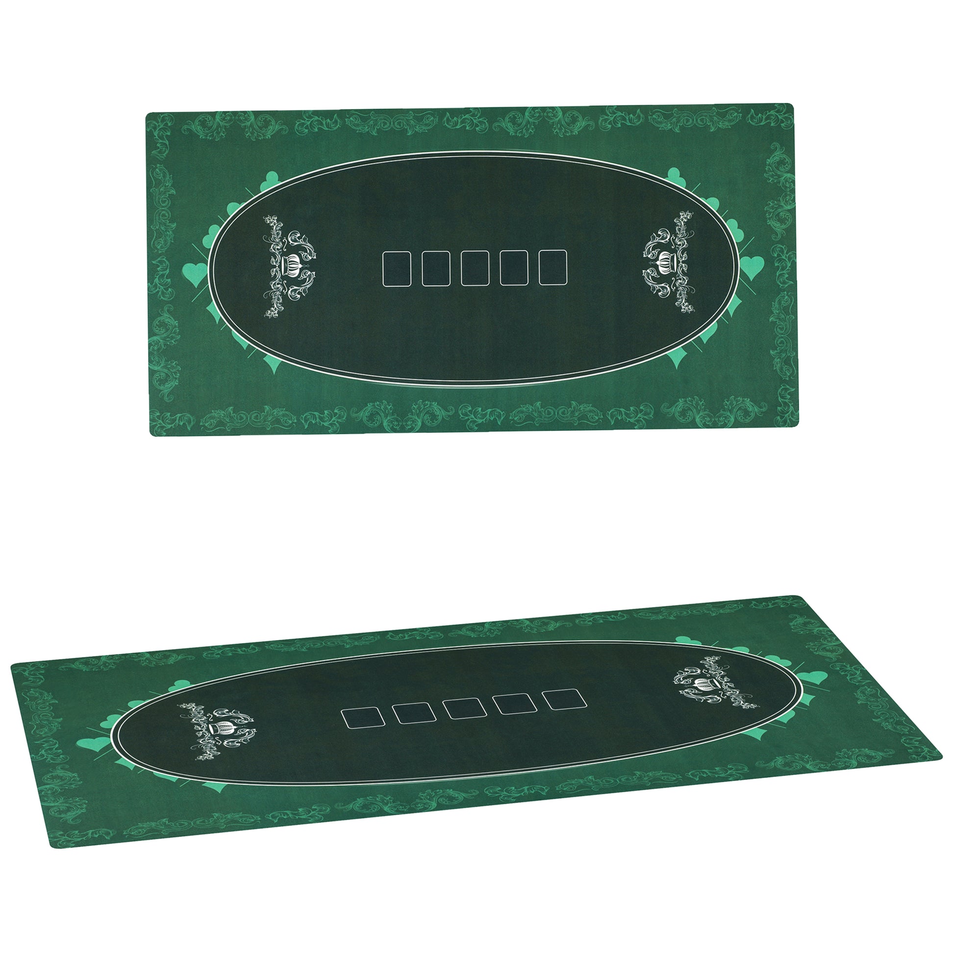 Photo of SPORTNOW Professional Poker Mat, 12-Player Water-resistant Poker Table with Felt Surface, Carry Bag, Green in Green colour on a white background