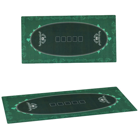 Photo of SPORTNOW Professional Poker Mat, 12-Player Water-resistant Poker Table with Felt Surface, Carry Bag, Green in Green colour on a white background