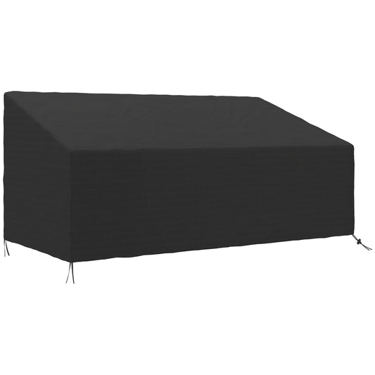 Photo of Outsunny 600D Oxford Cloth Garden Furniture Cover Waterproof, 3 Seater Sofa Protector for Patio, Outdoor, Black, 218 x 111 x 63-101 cm in cm colour on a white background