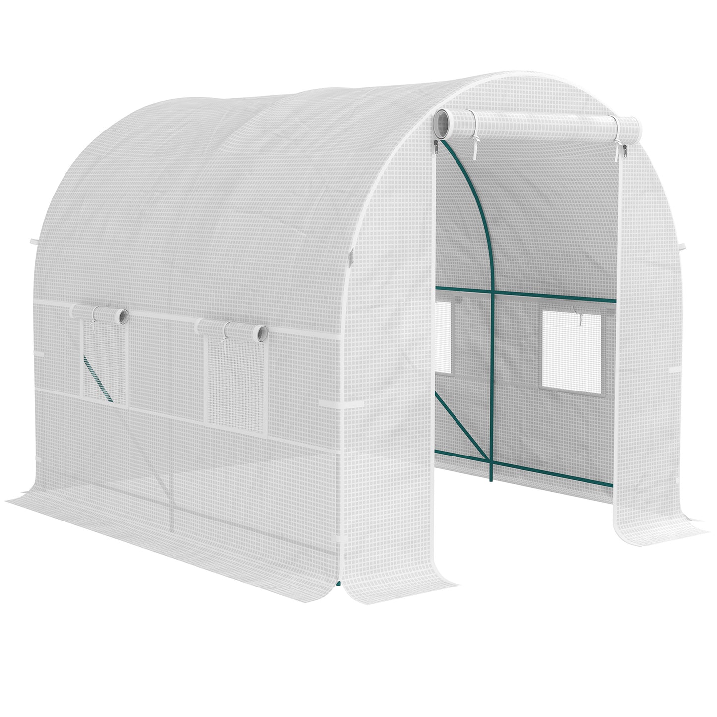 Photo of Outsunny 245 x 200cm Polytunnel Greenhouse - White in White colour on a white background