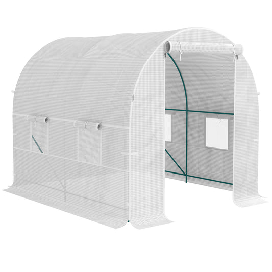 Photo of Outsunny 245 x 200cm Polytunnel Greenhouse - White in White colour on a white background
