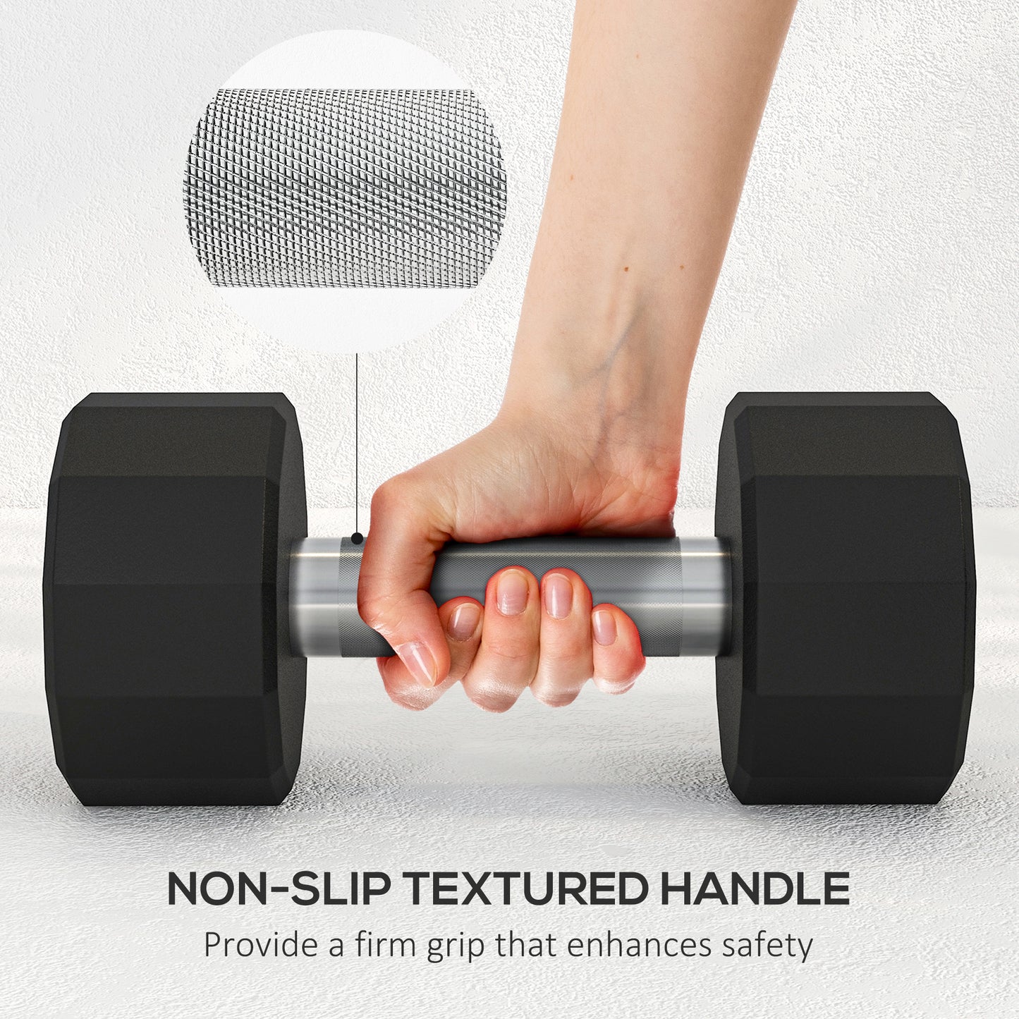 SPORTNOW Dumbbells Weights Set with 12-Sided Shape and Non-Slip Grip for Men Women Home Gym Workout, 2 x 12kg