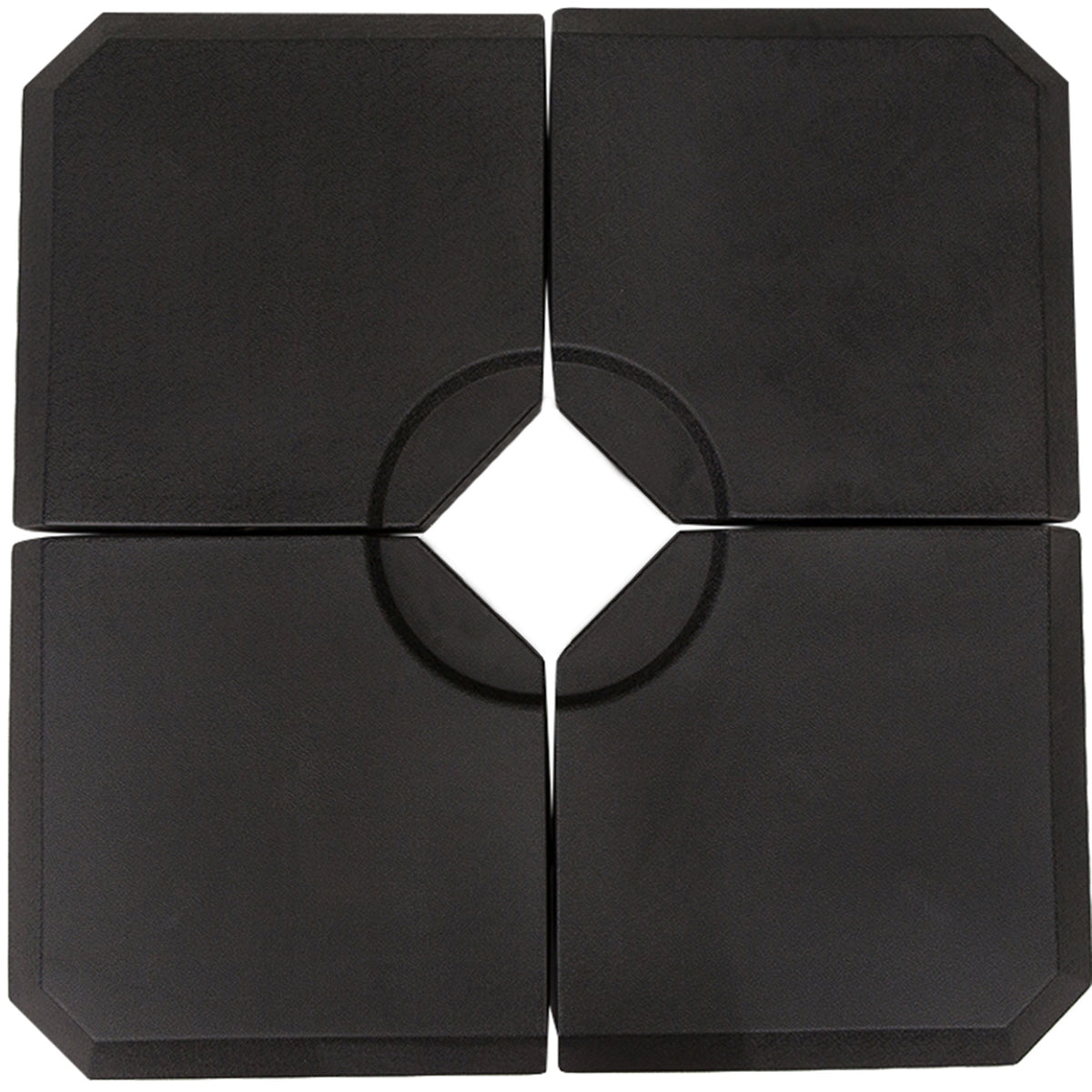 Photo of Outsunny Set of 4 Parasol Base Stand Weights for Cantilever Parasols, Water and Sand Filled, Up to 120kg, Black in Black colour on a white background