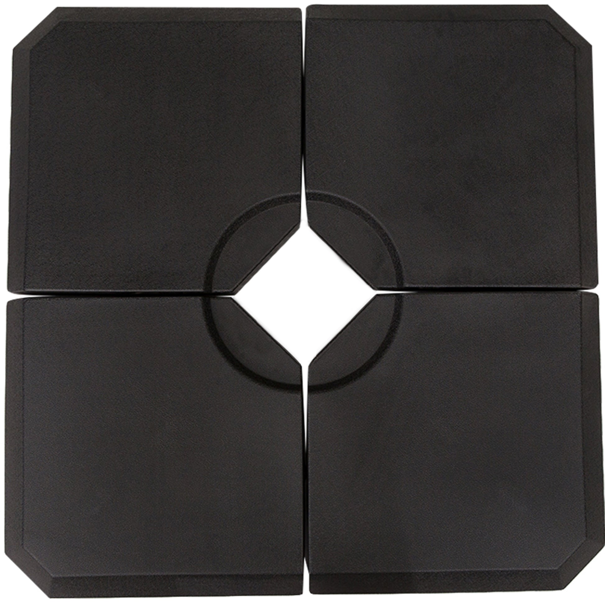 Photo of Outsunny Set of 4 Parasol Base Stand Weights for Cantilever Parasols, Water and Sand Filled, Up to 120kg, Black in Black colour on a white background
