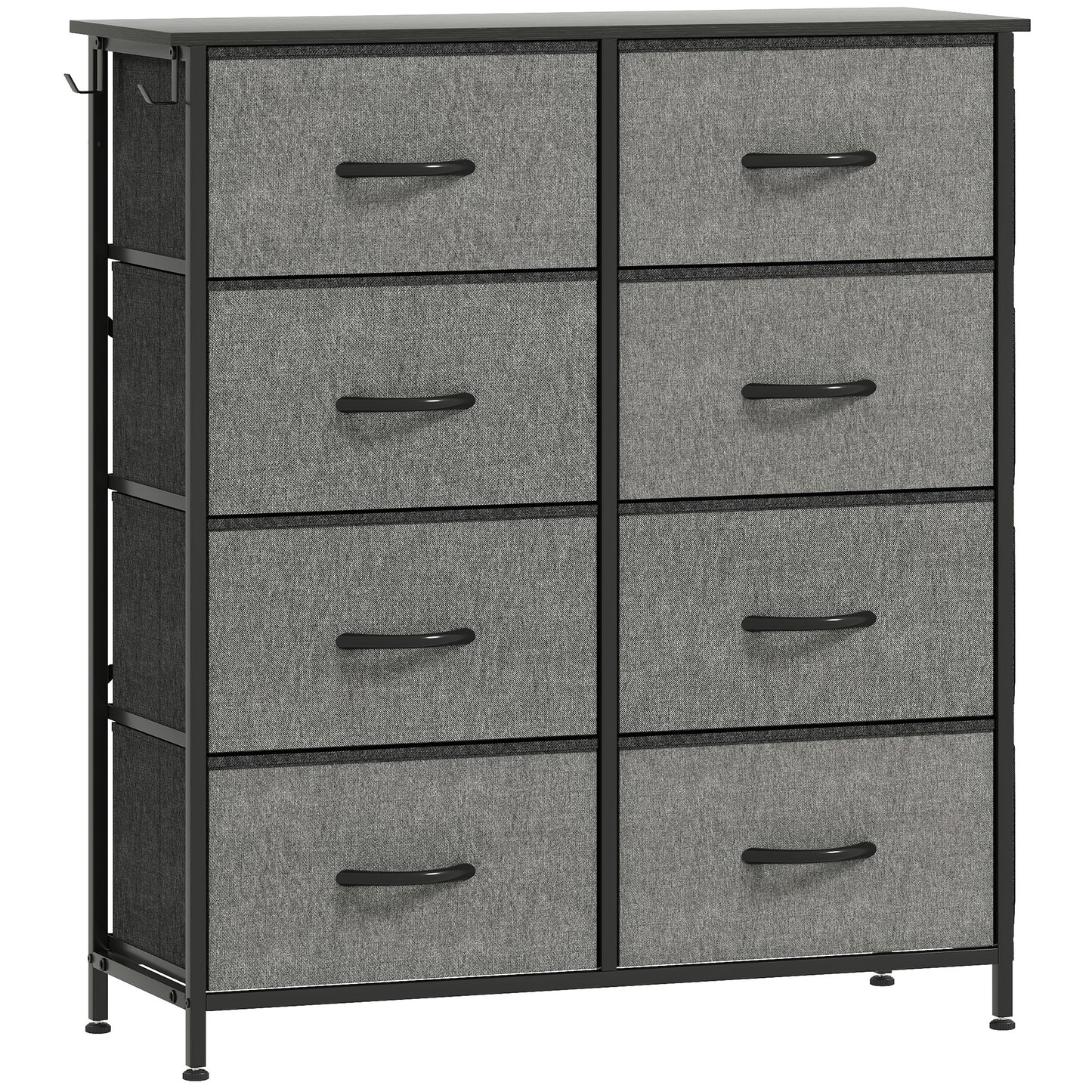 Photo of HOMCOM Chest of Eight Fabric Drawers - Charcoal Grey in Grey colour on a white background