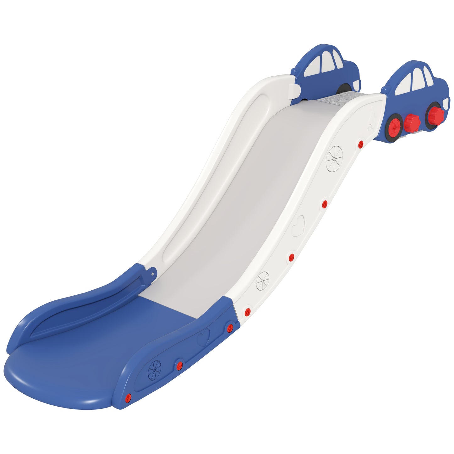 Photo of AIYAPLAY Kids Slide for Bed, Sofa, with Extended Length, Easy to assemble and Store, Blue in Blue colour on a white background