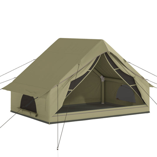 Photo of Outsunny Inflatable Tent Waterproof for Camping Blow Up Tent with Pump Carry Bag for 2-4 Person in Person colour on a white background