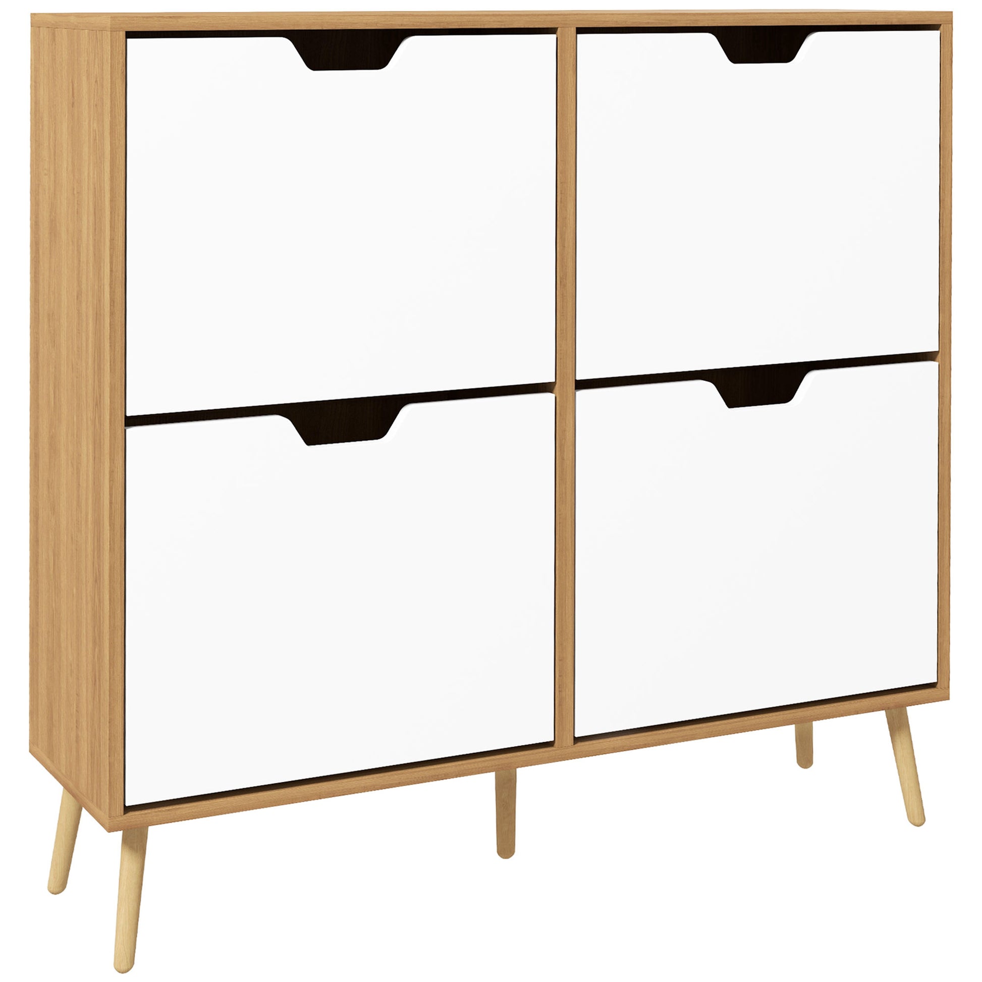Photo of HOMCOM Shoe Storage Cabinet, 4 Flip Drawers, Shoe Organizer for 8-16 Pairs of Shoes, Natural in Natural colour on a white background
