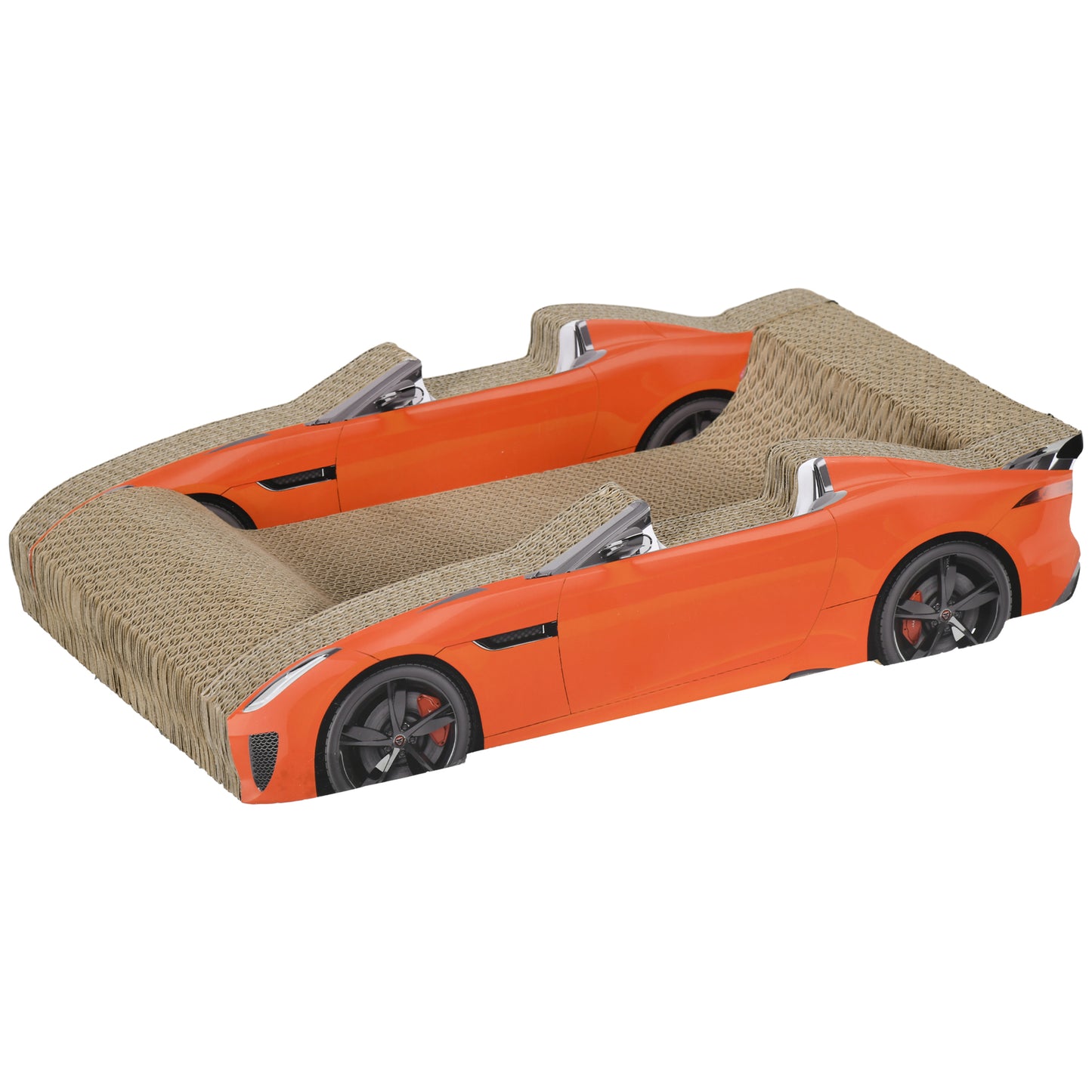 Photo of PawHut 2 in 1 Cat Scratching Board with Catnip, Car-shaped in Car-shaped colour on a white background