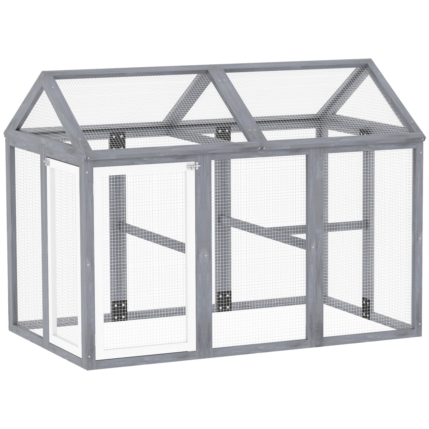 Photo of PawHut Large Chicken Run, Wooden Chicken coop, with Combinable Design - Wood Effect in Effect colour on a white background