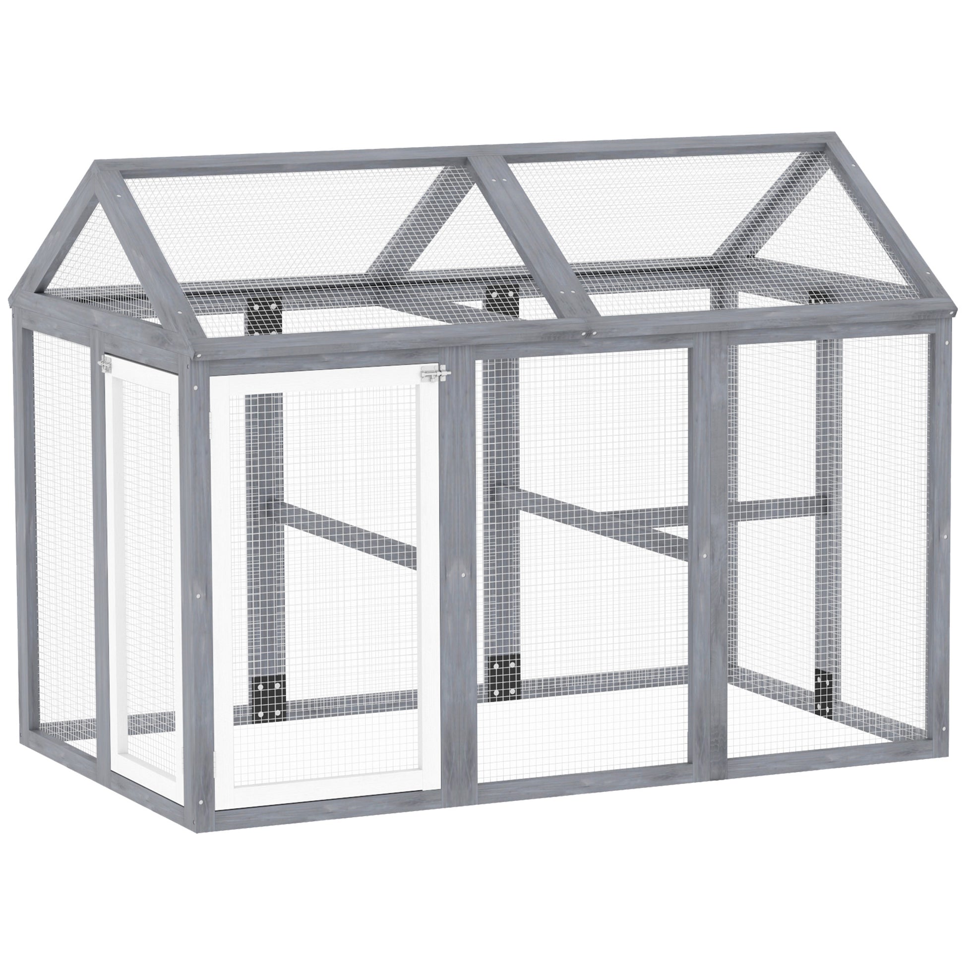 Photo of PawHut Large Chicken Run, Wooden Chicken coop, with Combinable Design - Wood Effect in Effect colour on a white background