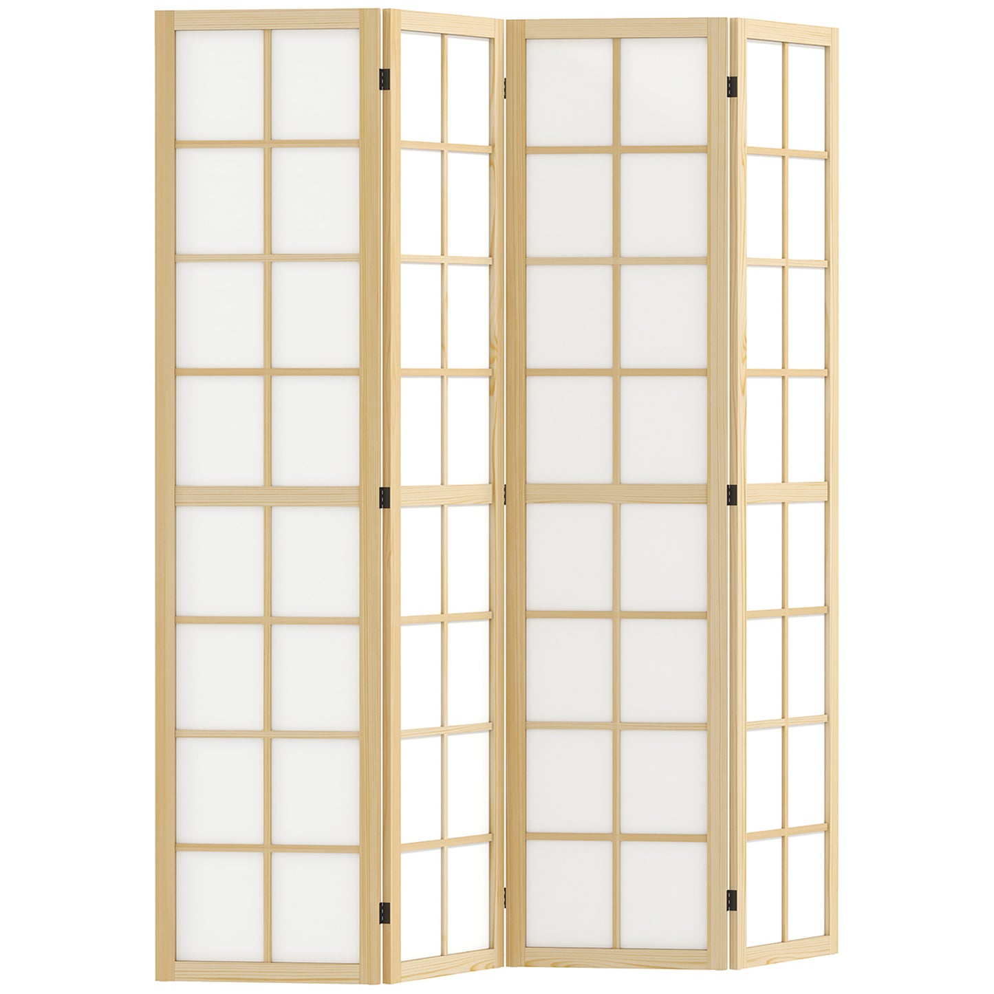 Photo of HOMCOM 4 Panel Folding Room Divider, Freestanding Room Separator, Indoor Privacy Screen for Living Room, Bedroom, 160 x 170cm in 170cm colour on a white background