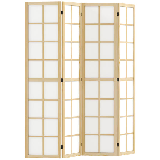 Photo of HOMCOM 4 Panel Folding Room Divider, Freestanding Room Separator, Indoor Privacy Screen for Living Room, Bedroom, 160 x 170cm in 170cm colour on a white background