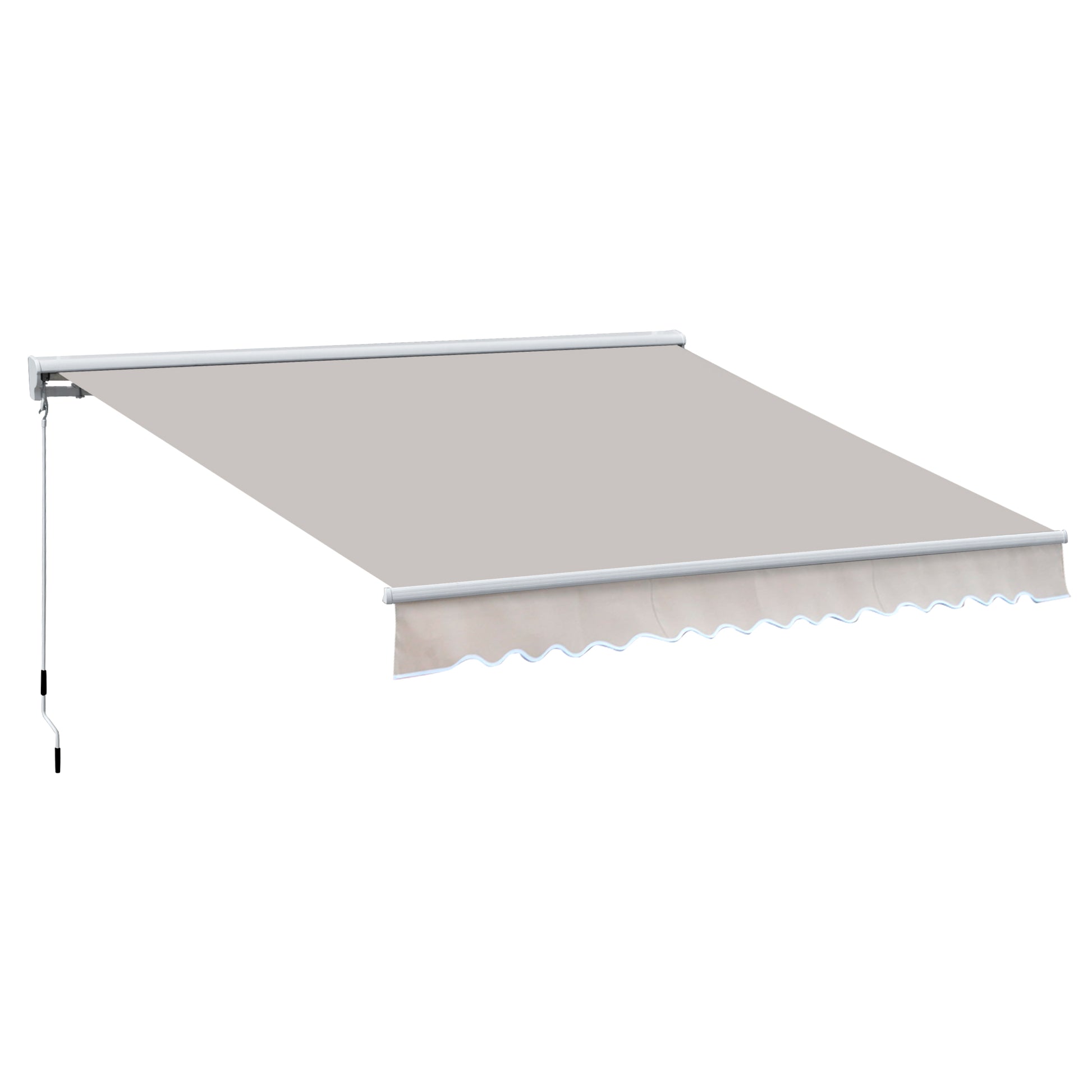 Photo of Outsunny 3.5Lx2.5M Retractable Manual/Electric Awning-Cream White/White in White/White colour on a white background