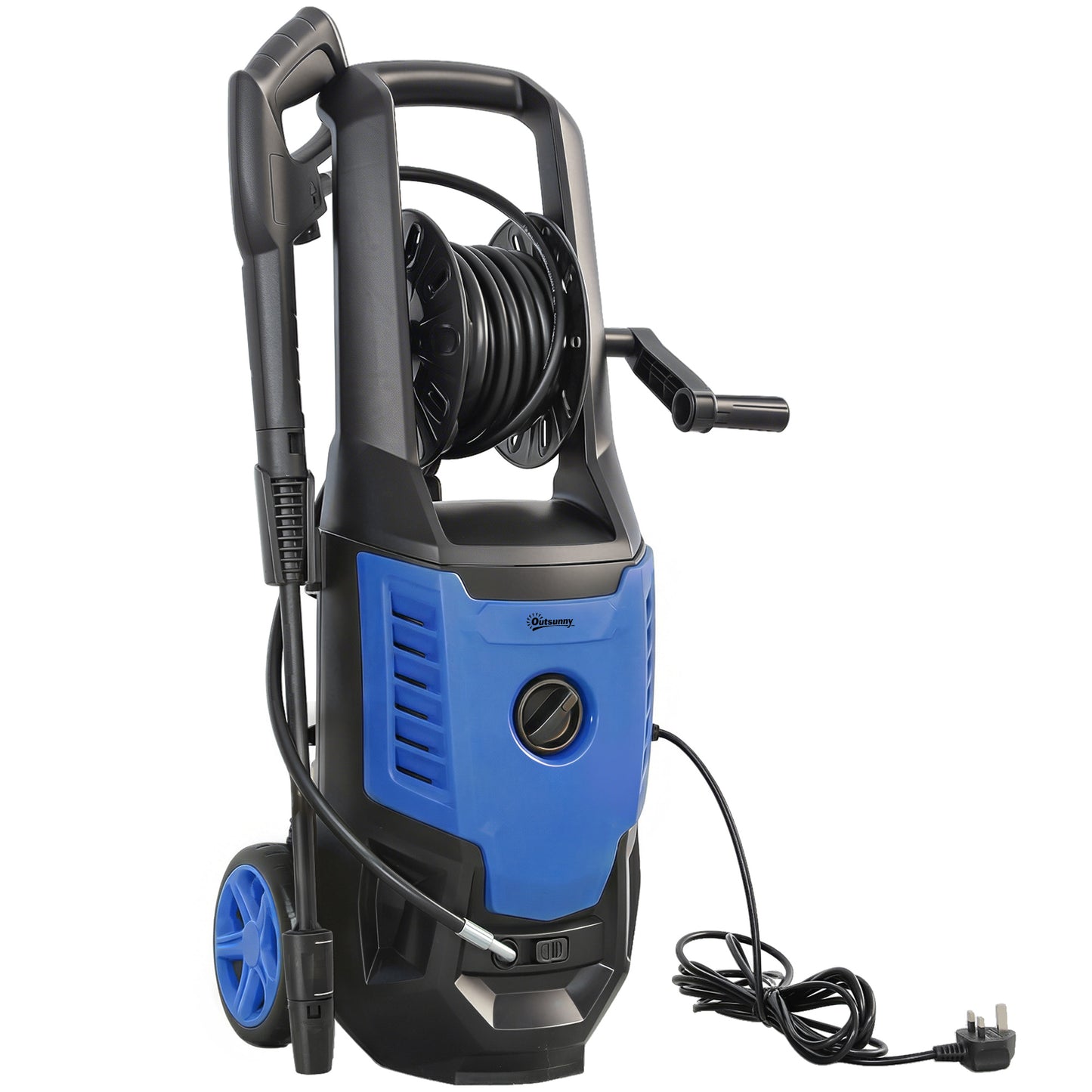 Photo of Outsunny 2200W High Pressure Washer, 170 Bar Pressure Washer with Adjustable Nozzle and 6M Hose, 32W x 32D x 80H cm Blue in Blue colour on a white background