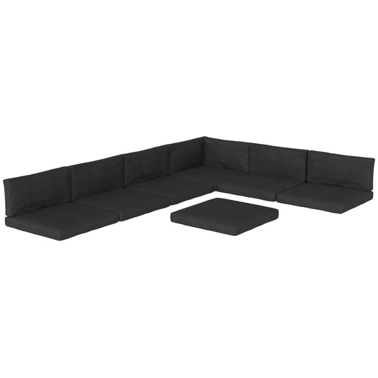 Photo of Outsunny 14-piece Dining Set Cushions - Black in Black colour on a white background
