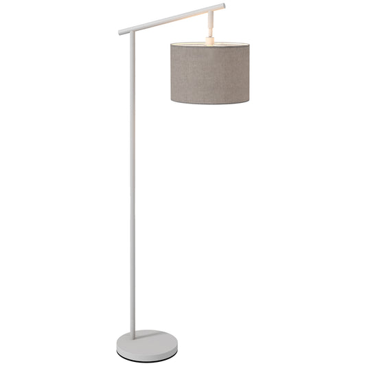 Photo of HOMCOM Metal Frame Floor Lamp with 350 Degree Rotating Lampshade, for Living Room and Bedroom, LED Bulb Included, Grey in Grey colour on a white background