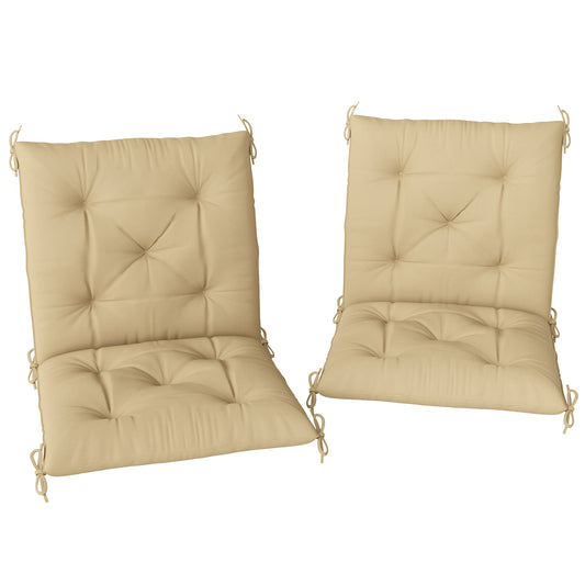 Photo of Outsunny Set of Two Outdoor Seat Cushions - Khaki in Khaki colour on a white background