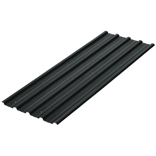 Photo of Outsunny Set of 12 Corrugated Steel Roof Sheet Panels - Dark Grey in Grey colour on a white background