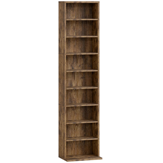 Photo of HOMCOM 260 Narrow CD Storage Unit - Rustic Brown in Brown colour on a white background