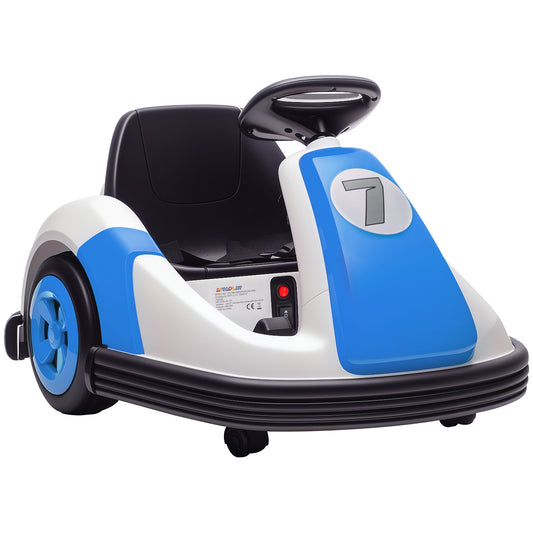 Photo of AIYAPLAY Kids Bumper Car with 360-Degree Rotation, 6V Electric Ride On Car with Music and Horn for 3-8 Years Old, Blue in Blue colour on a white background