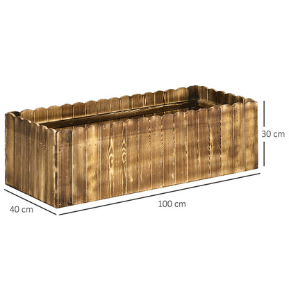 Outsunny wooden planter box with 100 x 40 x 30 cm dimensions
