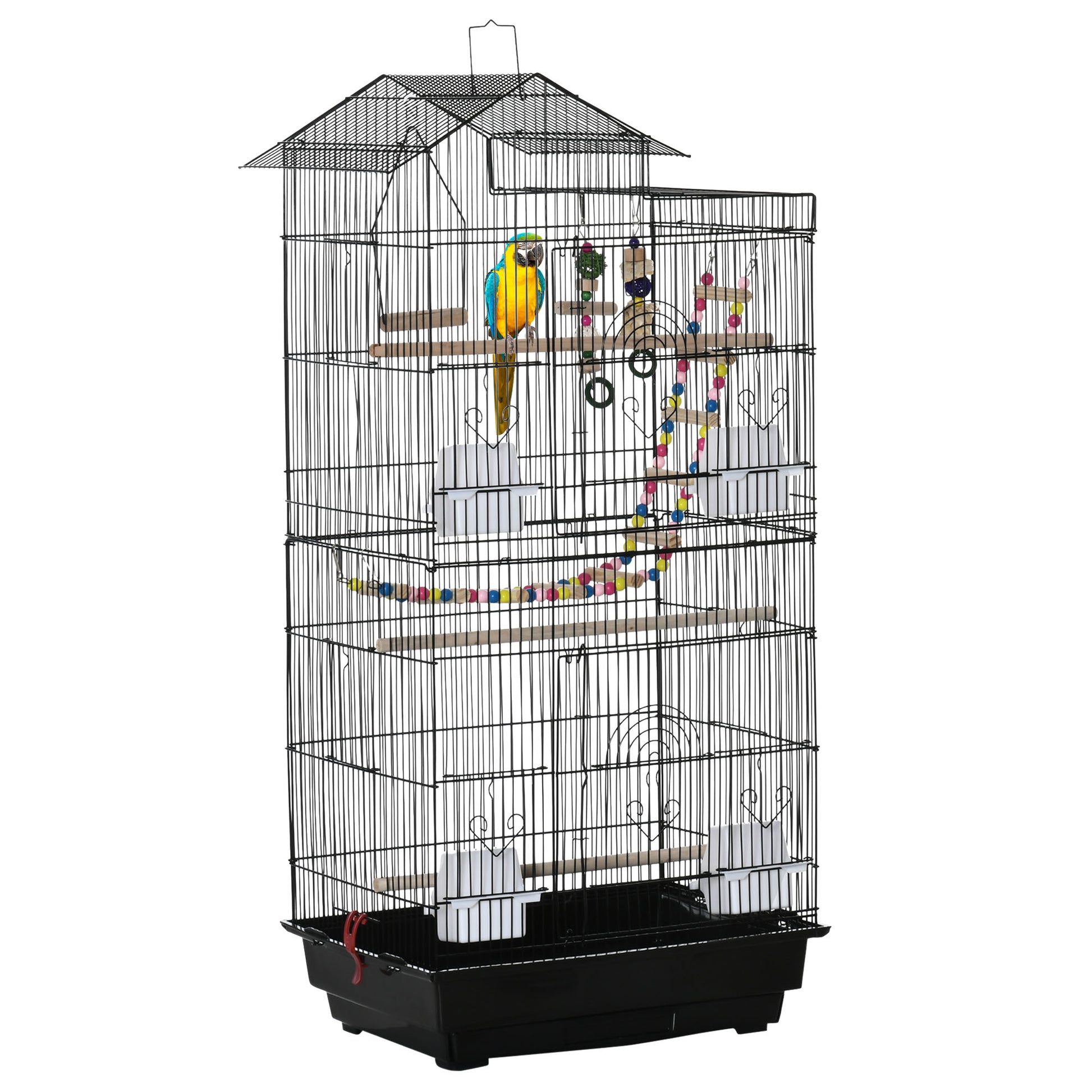 Photo of PawHut Bird Cage for Budgies, Finches, Canaries w/ Accessories, Toys, Tray in Tray colour on a white background