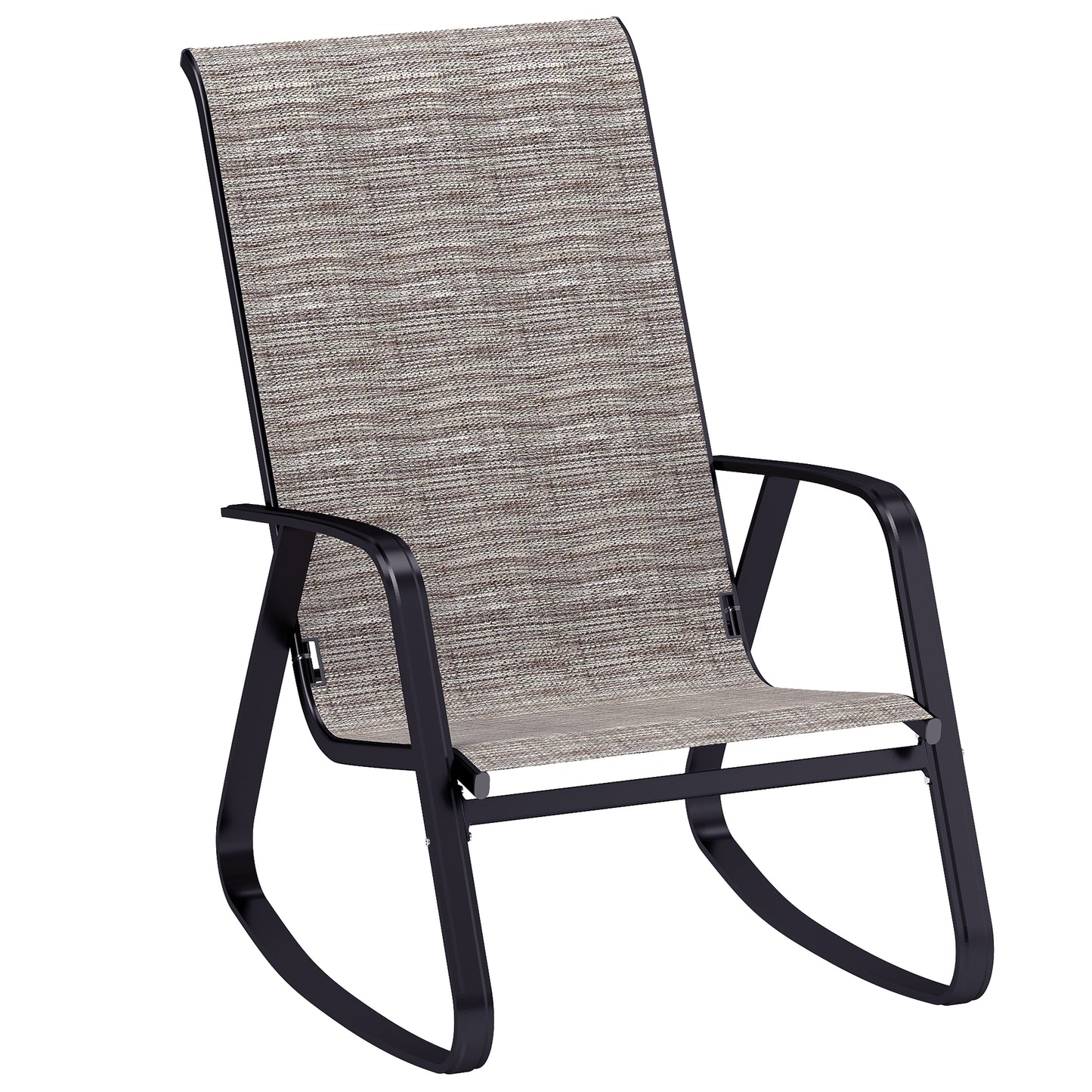 Photo of Outsunny Rocking Garden Chair - Light Brown in Brown colour on a white background