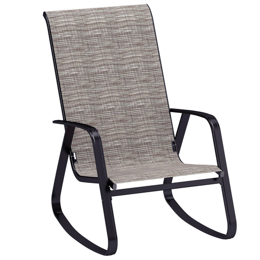 Photo of Outsunny Rocking Garden Chair - Light Brown in Brown colour on a white background