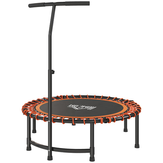 Photo of HOMCOM Mini Round Steel Frame Trampoline w/ Adjustable Handle, Orange in Orange colour on a white background