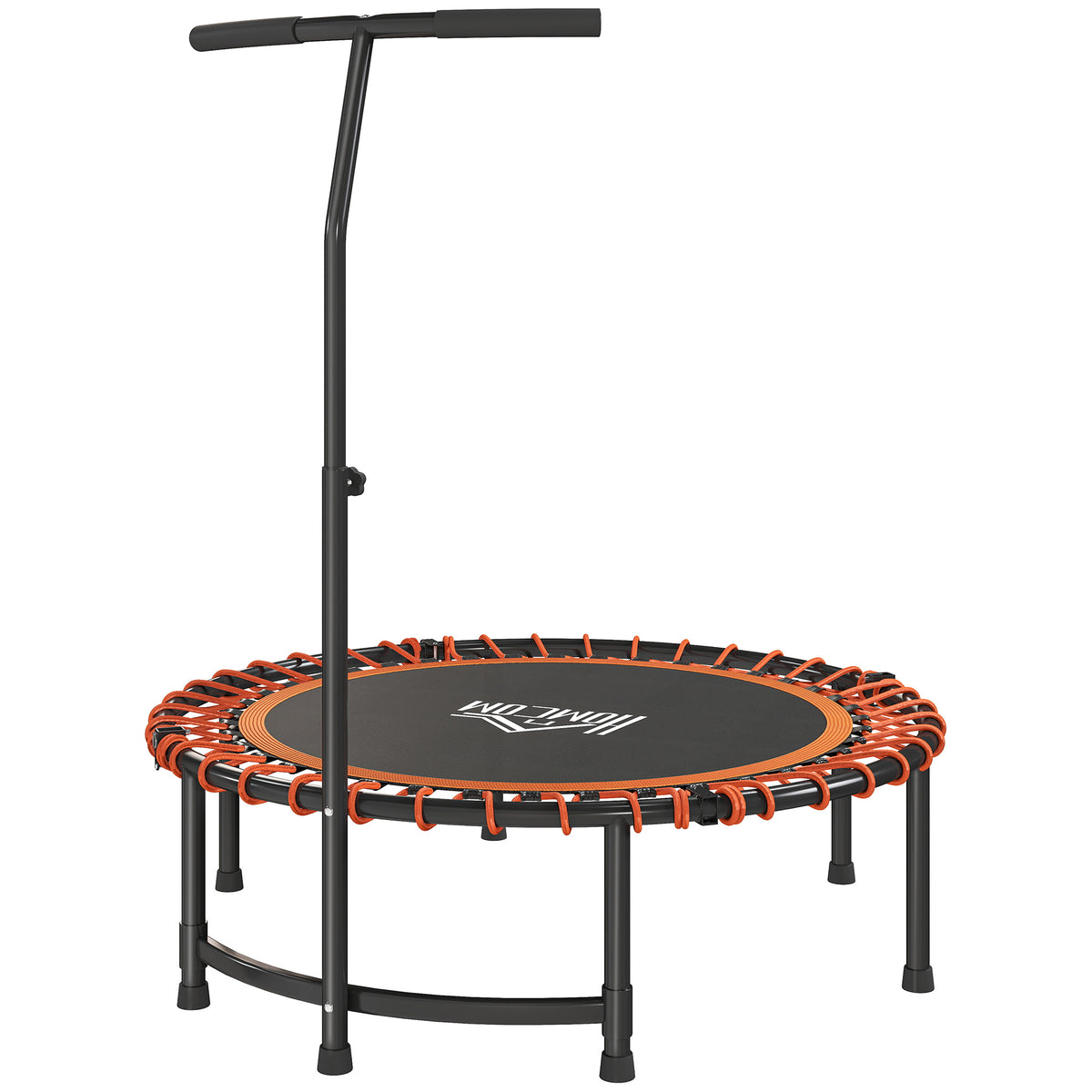 Photo of HOMCOM Mini Round Steel Frame Trampoline w/ Adjustable Handle, Orange in Orange colour on a white background