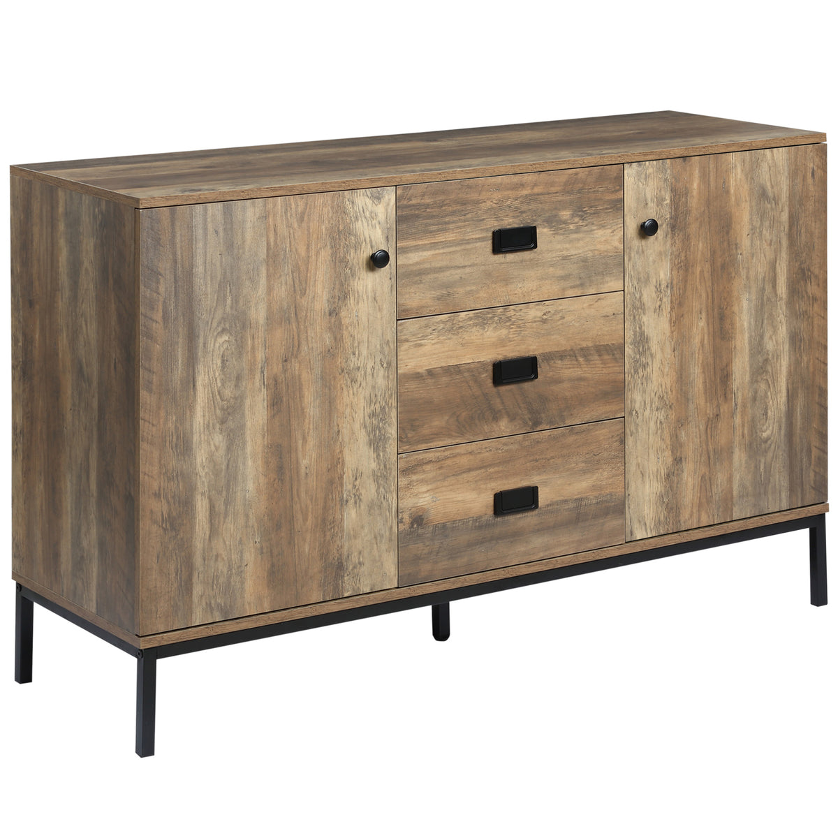 Photo of HOMCOM Modern Mango Wood-Effect Sideboard in Sideboard colour on a white background