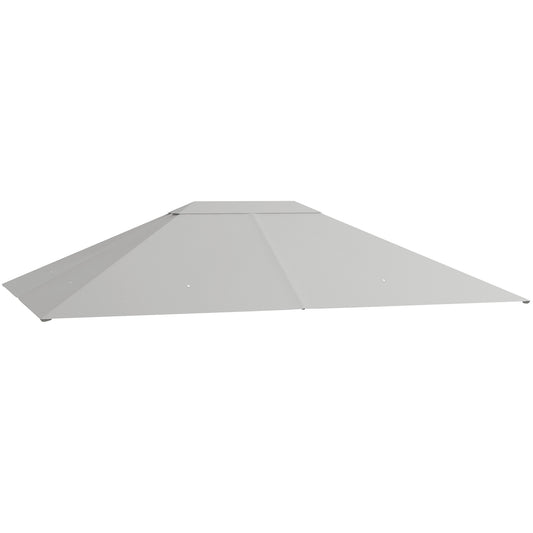 Photo of Outsunny 3 x 4m Gazebo Canopy Replacement Cover, Gazebo Roof Replacement (TOP COVER ONLY), Light Grey in Grey colour on a white background