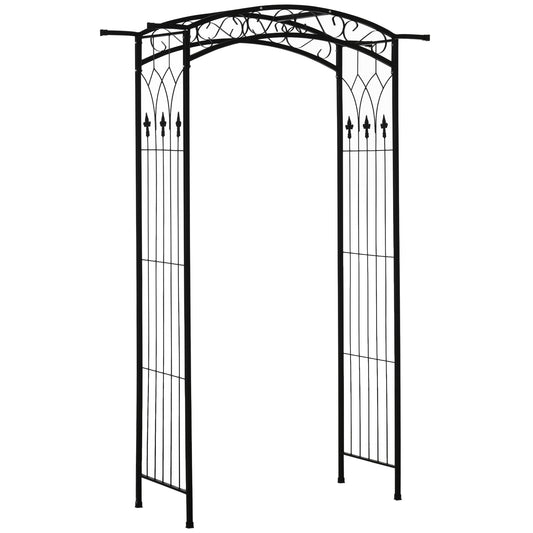 Photo of Outsunny 211cm Height Metal Garden Arch Arbor for Wedding Decor for Climbing Plants and Outdoor Decoration in Decoration colour on a white background