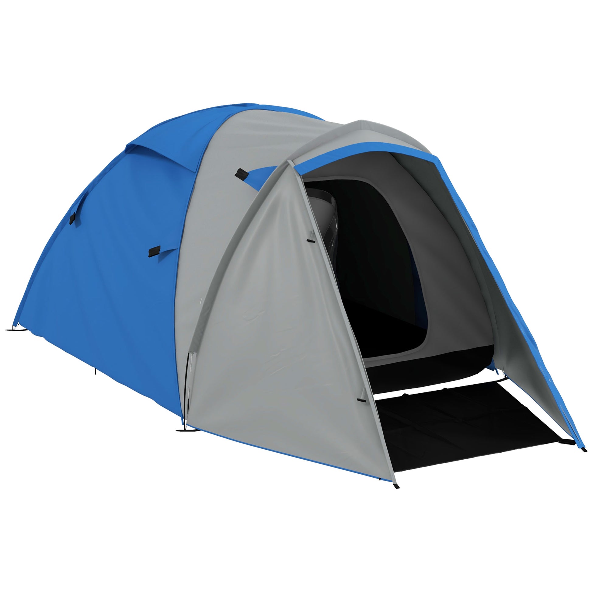 Photo of Outsunny Two-Man Dome Tent, with Front Porch and Accessories - Blue/Grey in Blue/Grey colour on a white background