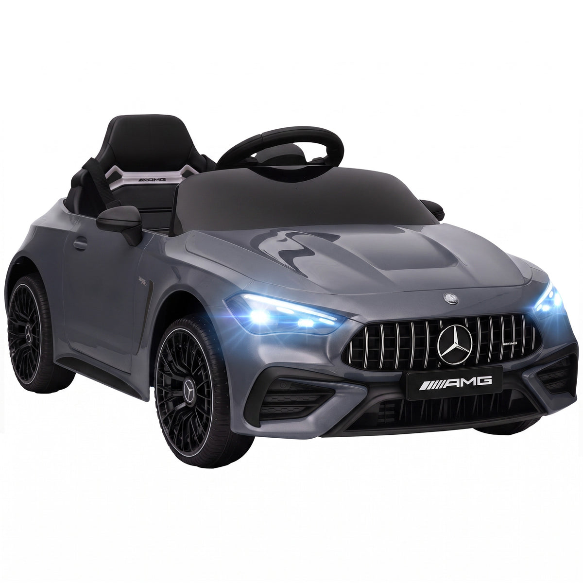 Photo of AIYAPLAY Licensed Mercedes AMG Kids Electric Car, 12V Ride On Car with Dual Motors, Remote Control for 3-6 Years, Grey in Grey colour on a white background