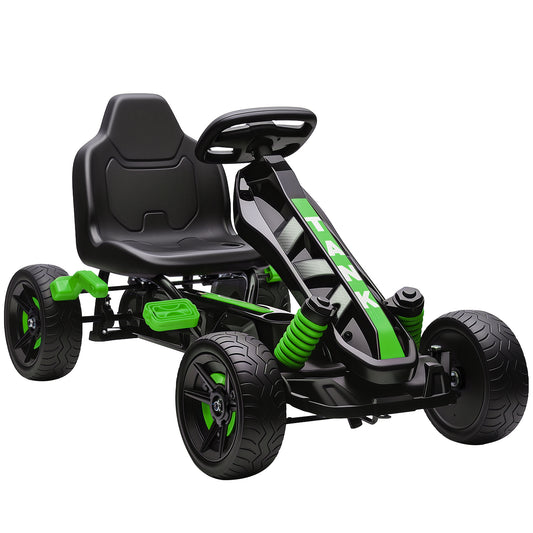 Photo of AIYAPLAY Pedal Go Kart for Kids Aged 3-6 Years, with Freewheel System, Brake, EVA Anti-Slip Wheels, Green in Green colour on a white background