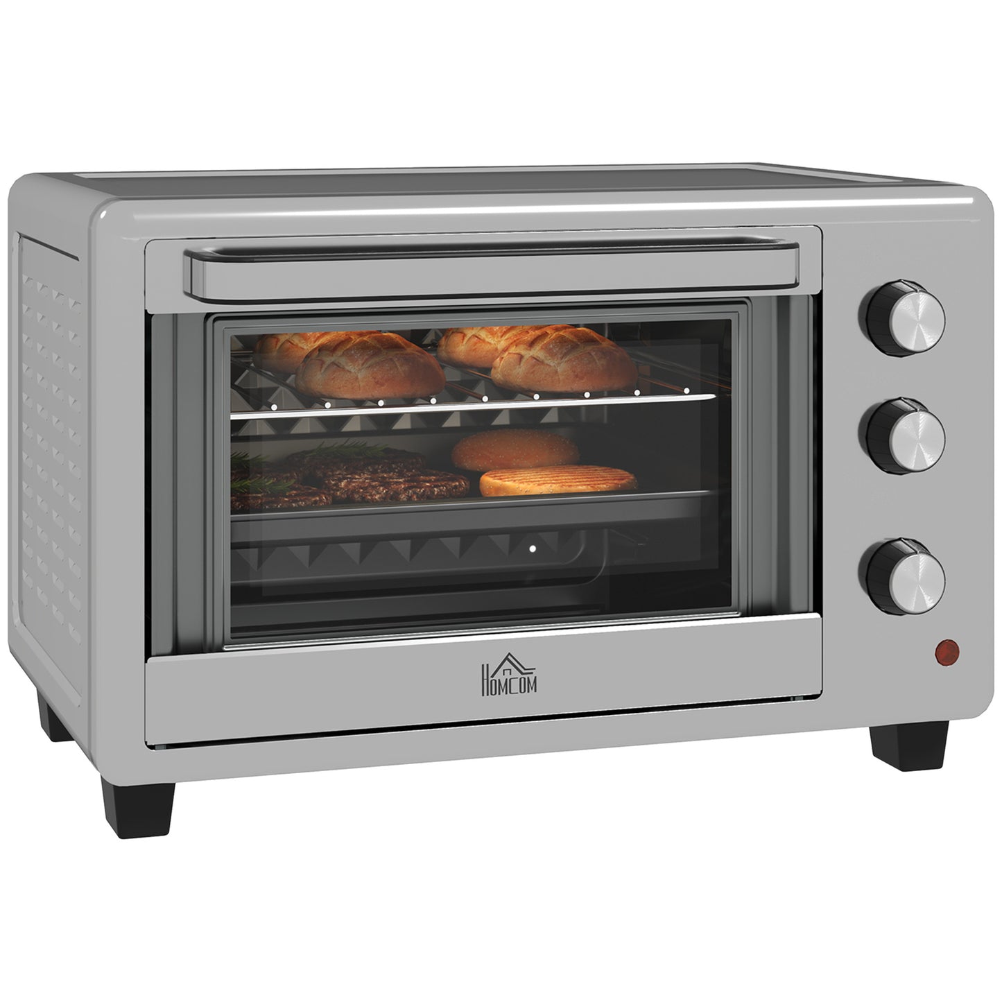 Photo of HOMCOM 30L 60-230℃ Mini Electric Oven, with Accessories - Silver Tone in Tone colour on a white background