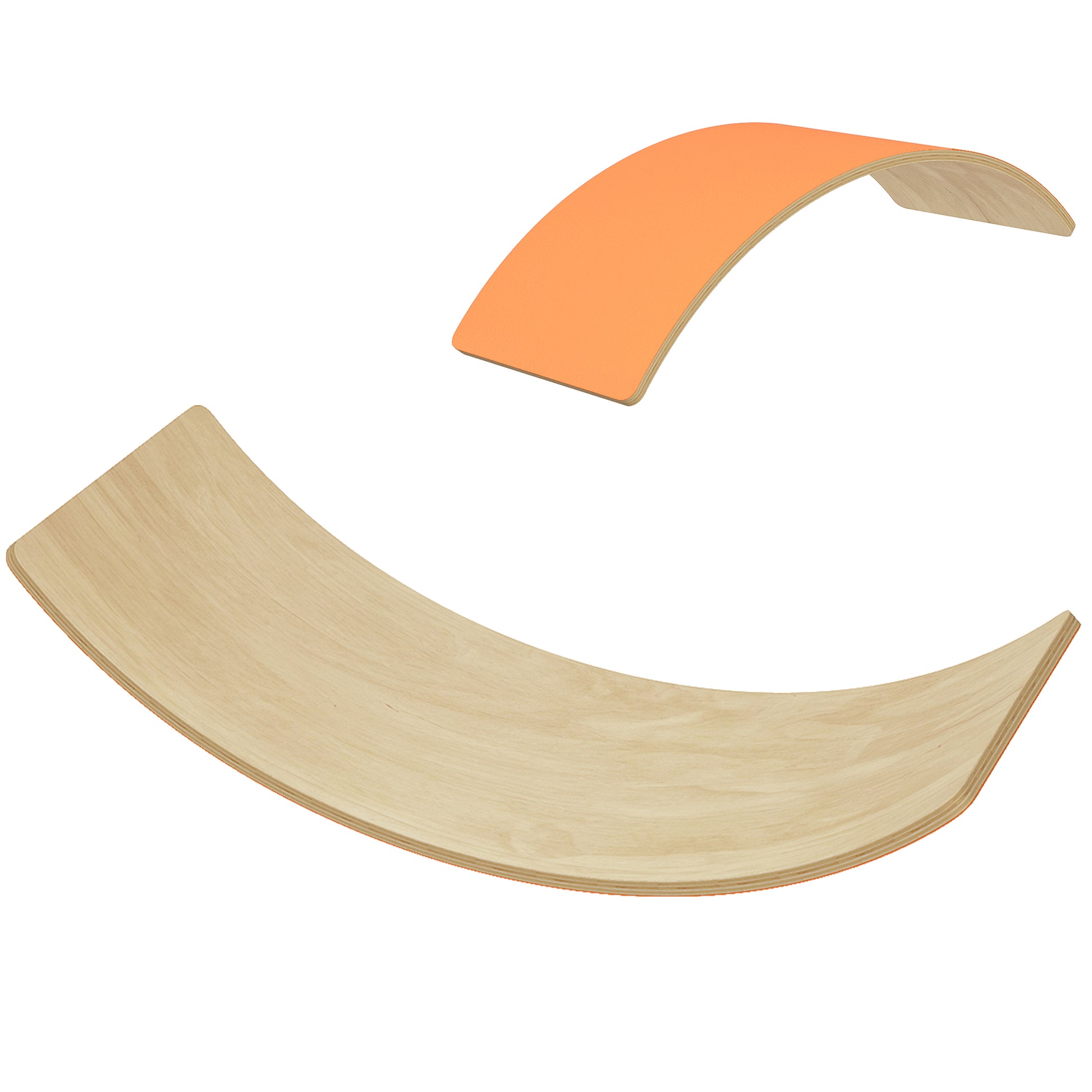Photo of AIYAPLAY Wooden Balance Board for Kids, Wobble Board with Silent Felt for Sensory Play, Orange in Orange colour on a white background